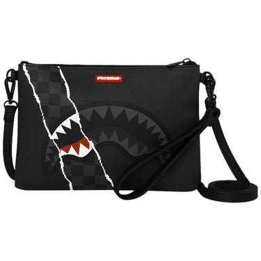 Tote da viaggio Unisex Sprayground - Center Rip Revealing Gray Check Crossover Clutch - Grigio