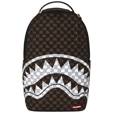 Zaini Casual Unisex Sprayground - Brown And Cream Drip Check Shark Backpack - Marrone