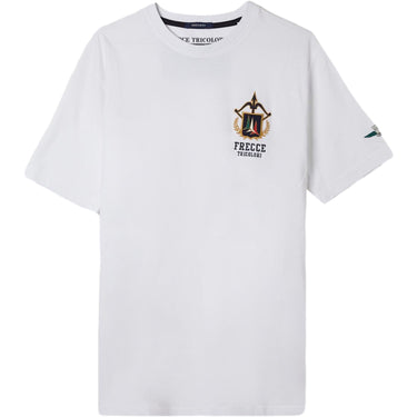T-shirt Uomo Aeronautica Militare - T-shirt Frecce Tricolori ricamata - Bianco - Gianni Foti