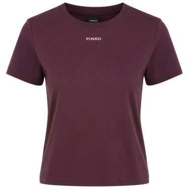T-shirt Donna Pinko - Basico T-Shirt Jersey Logo Pin - Bordeaux Scuro