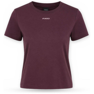 T-shirt Donna Pinko - Basico T-Shirt Jersey Logo Pin - Bordeaux Scuro