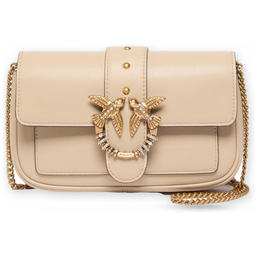 Borse a spalla Donna Pinko - Love Pocket New Buckle Vitello - Beige