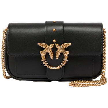 Borse a spalla Donna Pinko - Love Pocket New Buckle Vitello - Nero