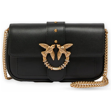 Borse a spalla Donna Pinko - Love Pocket New Buckle Vitello - Nero