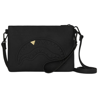 Tote da viaggio Unisex Sprayground - Blacked Out Embossed Gold Tooth Crossover Clutch - Nero