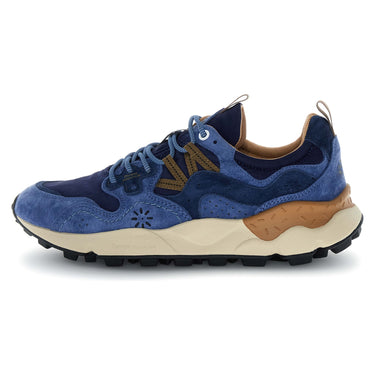 Sneaker Uomo Flower Mountain - Yamano 3 Man Suede/Nylon Navy-Blue-Brown - Blu