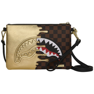 Tote da viaggio Unisex Sprayground - Sharks In Paris Gold Drip Crossover Clutch - Oro