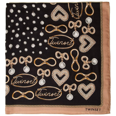 Sciarpe Donna Twinset - Kefia In Tessuto Stampa Bijoux - Nero