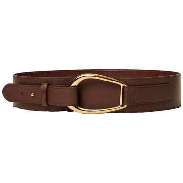 Cinture Donna Twinset - Cintura Vita Alta In Pelle Con Fibbia - Marrone