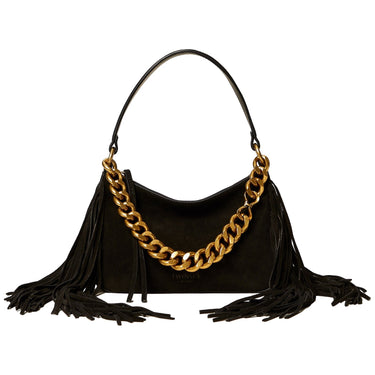Borse a tracolla Donna Twinset - Tracolla "liliane" Piccola C/Frange In Pelle - Nero