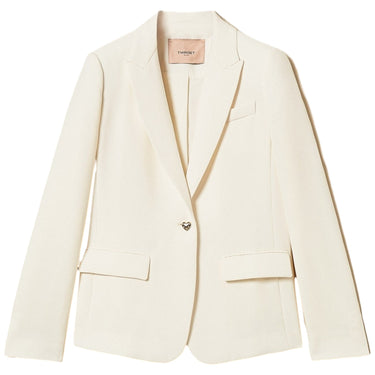 Giacche da abito e blazer Donna Twinset - Blazer Monopetto - Panna