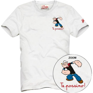 T-shirt Uomo Mc2 Saint Barth - T-Shirt With Embroidery - Bianco