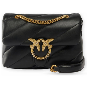 Borse a spalla Donna Pinko - Puff Mini New Buckle Sheep Nap - Nero