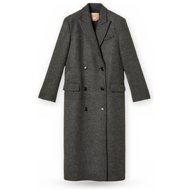 Cappotti Donna Twinset - Cappotto Lungo Doppiopetto - Grigio