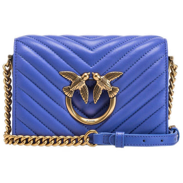 Borse a spalla Donna Pinko - Love Click Mini Sheep Nappa Ch - Blu