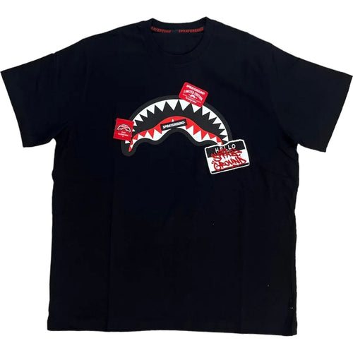 T-shirt Uomo Sprayground - Label Shark Regular T-Shirt - Nero