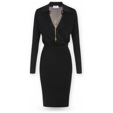 Vestiti casual Donna Elisabetta Franchi - Abito di maglia AM19S66E2 - Nero