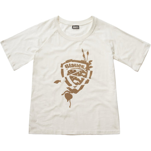 T-shirt Donna Blauer - T-Shirt Raglan Manica Corta - Bianco
