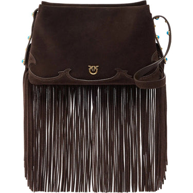 Borse a spalla Donna Pinko - Triplet Mini Fringes Suede - Marrone