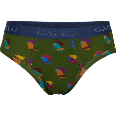 Slip Uomo Gallo - Uomo Slip Stampa Galletti - Verde-Gianni Foti