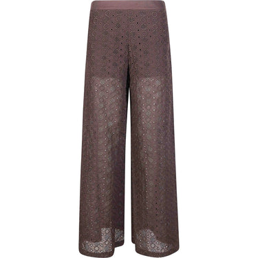 Pantaloni Donna Pinko - Kimmy Pantalone Popeline Ricam - Marrone