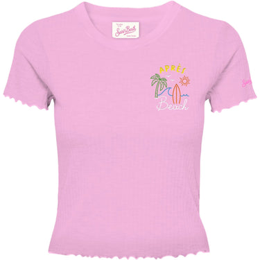 T-shirt Donna Mc2 Saint Barth - Woman T-Shirt In Rib - Rosa - Gianni Foti