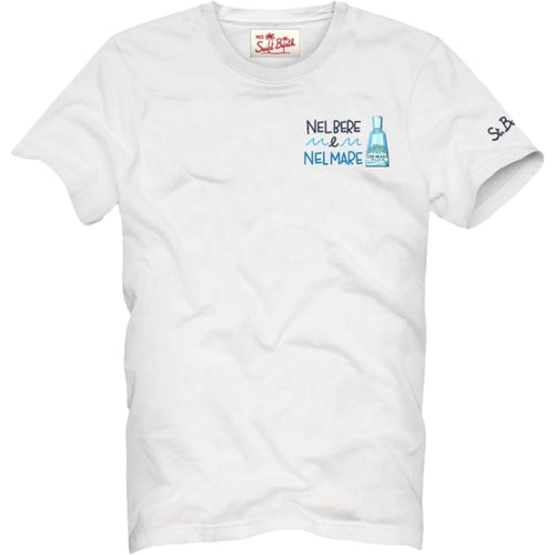 T-shirt Uomo Mc2 Saint Barth - T-Shirt With Embroidery - Bianco