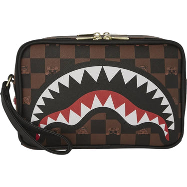 Beauty Case Unisex Sprayground - Peeking Character Check Toiletry - Marrone
