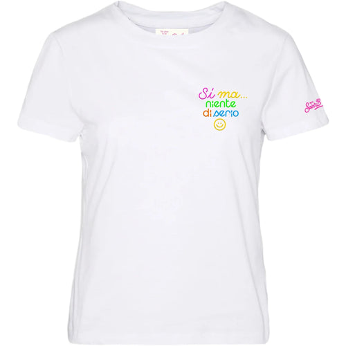 T-shirt Donna Mc2 Saint Barth - Cotton Crew Neck T-Shirt - Bianco