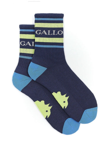 Calze Uomo Gallo - Calza Corta Uomo Spugna Con Righe - Blu