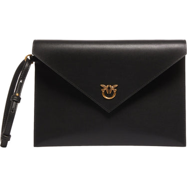 Borse a spalla Donna Pinko - Flat Purse Handle Vitello Seta - Nero