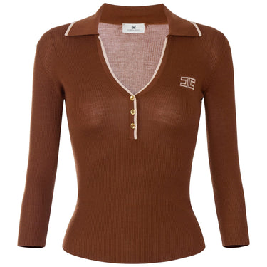 Maglie Donna Elisabetta Franchi - Maglia tricot MK17B66E2 - Marrone