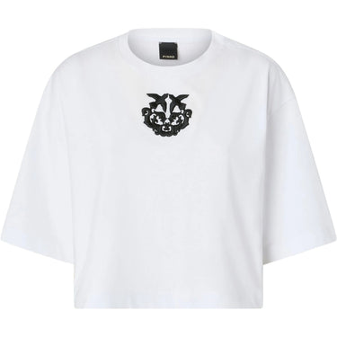 T-shirt Donna Pinko - Borghetto T-Shirt Jersey Logo - Bianco