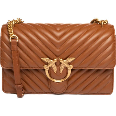 Borse a spalla Donna Pinko - Love One Classic Dc Sheep Napp - Marrone
