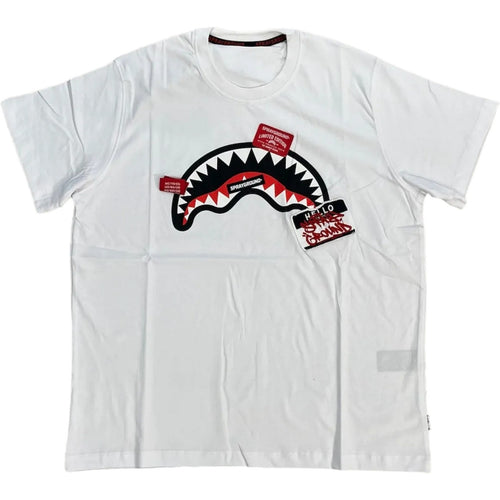 T-shirt Uomo Sprayground - Label Shark Regular T-Shirt - Bianco