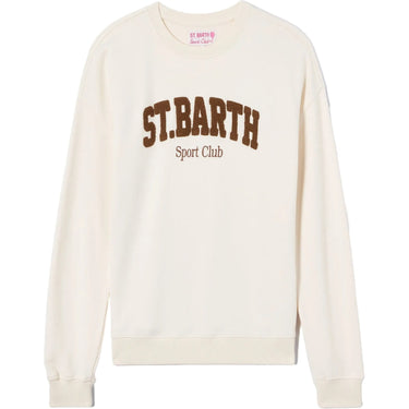 Felpe senza cappuccio Donna Mc2 Saint Barth - Woman Cotton Fleece Crewneck Sweatshirt - Panna