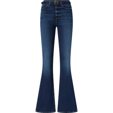 Pantaloni Donna Pinko - Flora Flare Power Stretch Blue - Blu