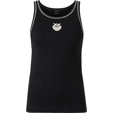 Canotte e top Donna Pinko - Bitetto Canotta Costina Logo T - Nero