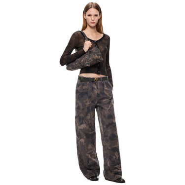 Pantaloni Donna Pinko - Haiku Pantalone Cotone Stampat - Verde