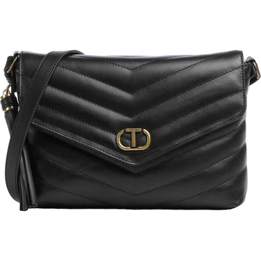 Borse a tracolla Donna Twinset - Tracolla Grande Trapuntata In Pelle - Nero