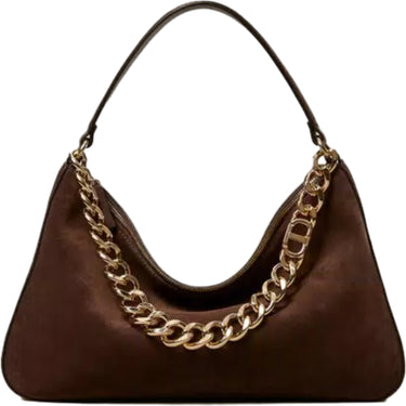 Borse a mano Donna Twinset - Tracolla Grande In Camoscio/Manico In Catena Logo - Marrone