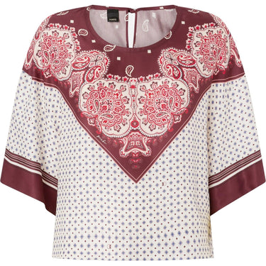 Bluse Donna Pinko - Betsy Blusa Twill Stampa Foula - Bordeaux