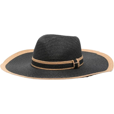 Cappelli da sole Donna Twinset - Cappello A Tesa Larga Con Profilo Bicolore - Nero