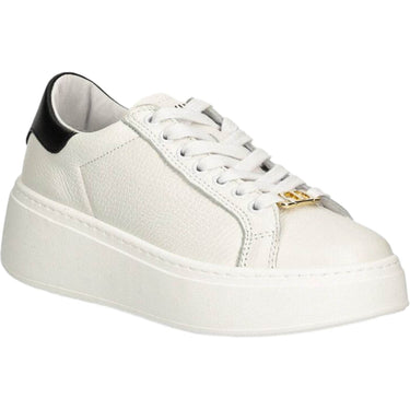 Sneaker Donna Twinset - Sneaker Flatform In Pelle Back Bicolore - Bianco