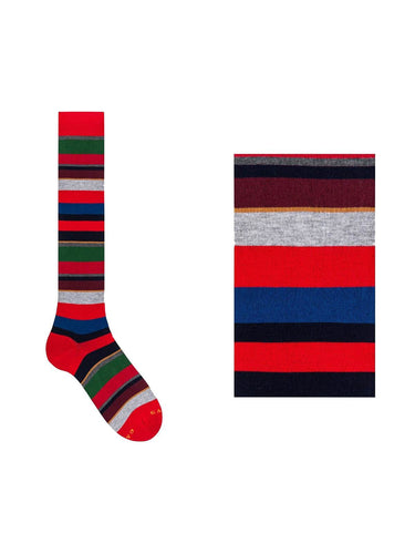 Calze Uomo Gallo - Uomo Lungo Co/Ly Leggero Righe Multicolor - Multicolore