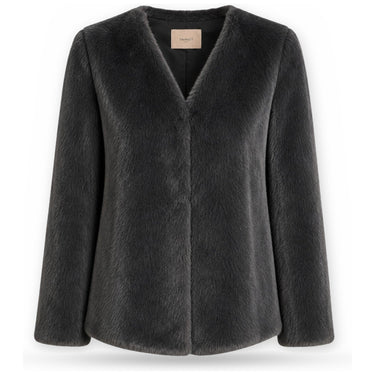Giacche Donna Twinset - Giacca/Cappa A Fibra Lunga - Nero
