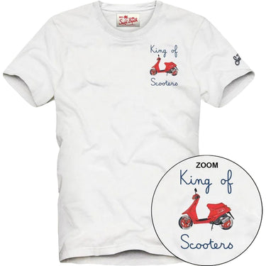 T-shirt Uomo Mc2 Saint Barth - T-Shirt With Embroidery - Bianco