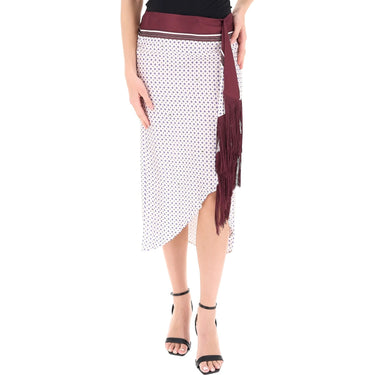 Gonne casual Donna Pinko - Gussie Gonna Twill Stampa Foul - Bianco