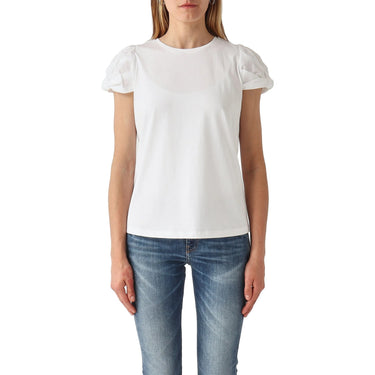 T-shirt Donna Twinset - T-Shirt In Jersey M/C Con Dettagli Manica - Bianco