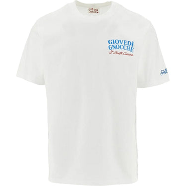 T-shirt Uomo Mc2 Saint Barth - Man Cotton T-Shrt With Front And Back Print/Emb - Bianco